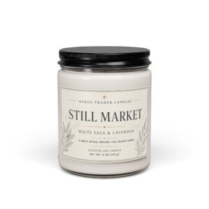 Still Market Scented Soy Candle — White Sage & Lavender (9 oz)