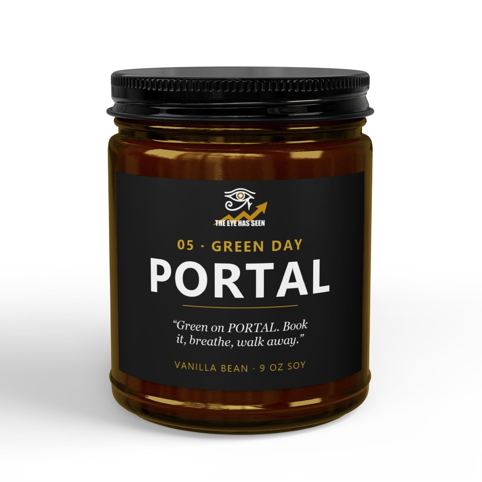 PORTAL Trader Candle – 8 Session Scents, 9oz Soy, Amber Jar