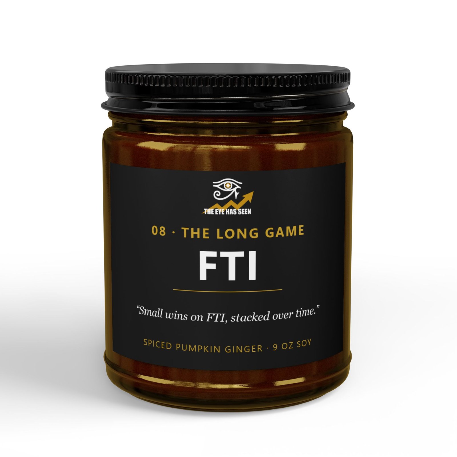 FTI Trader Candle – 8 Session Scents, 9oz Soy, Amber Jar - Ảnh 11