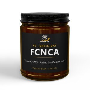 FCNCA Trader Candle – 8 Session Scents, 9oz Soy, Amber Jar