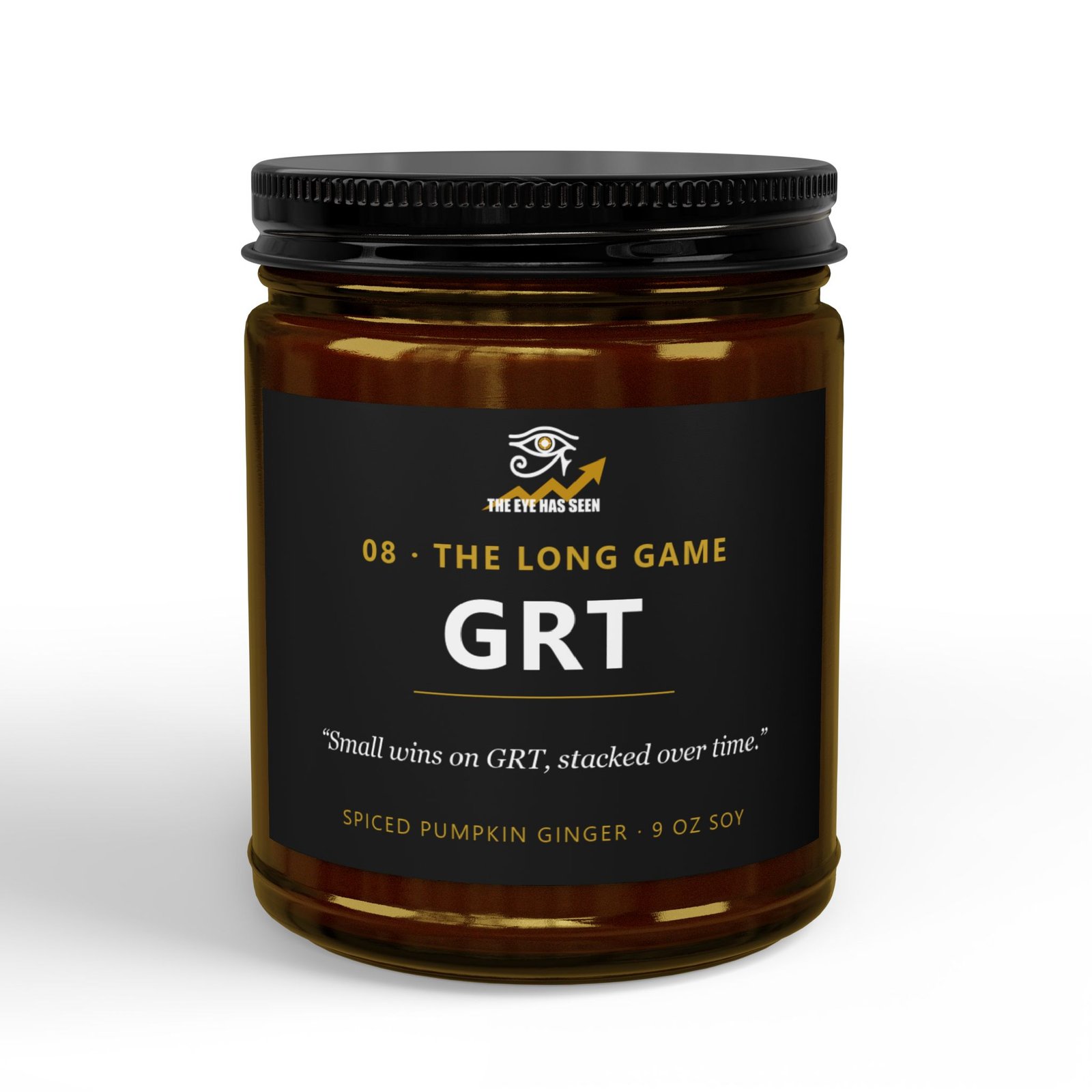 GRT Trader Candle – 8 Session Scents, 9oz Soy, Amber Jar - Ảnh 11