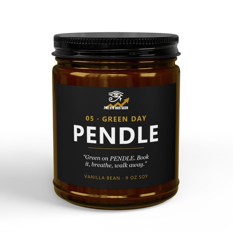 PENDLE Trader Candle – 8 Session Scents, 9oz Soy, Amber Jar