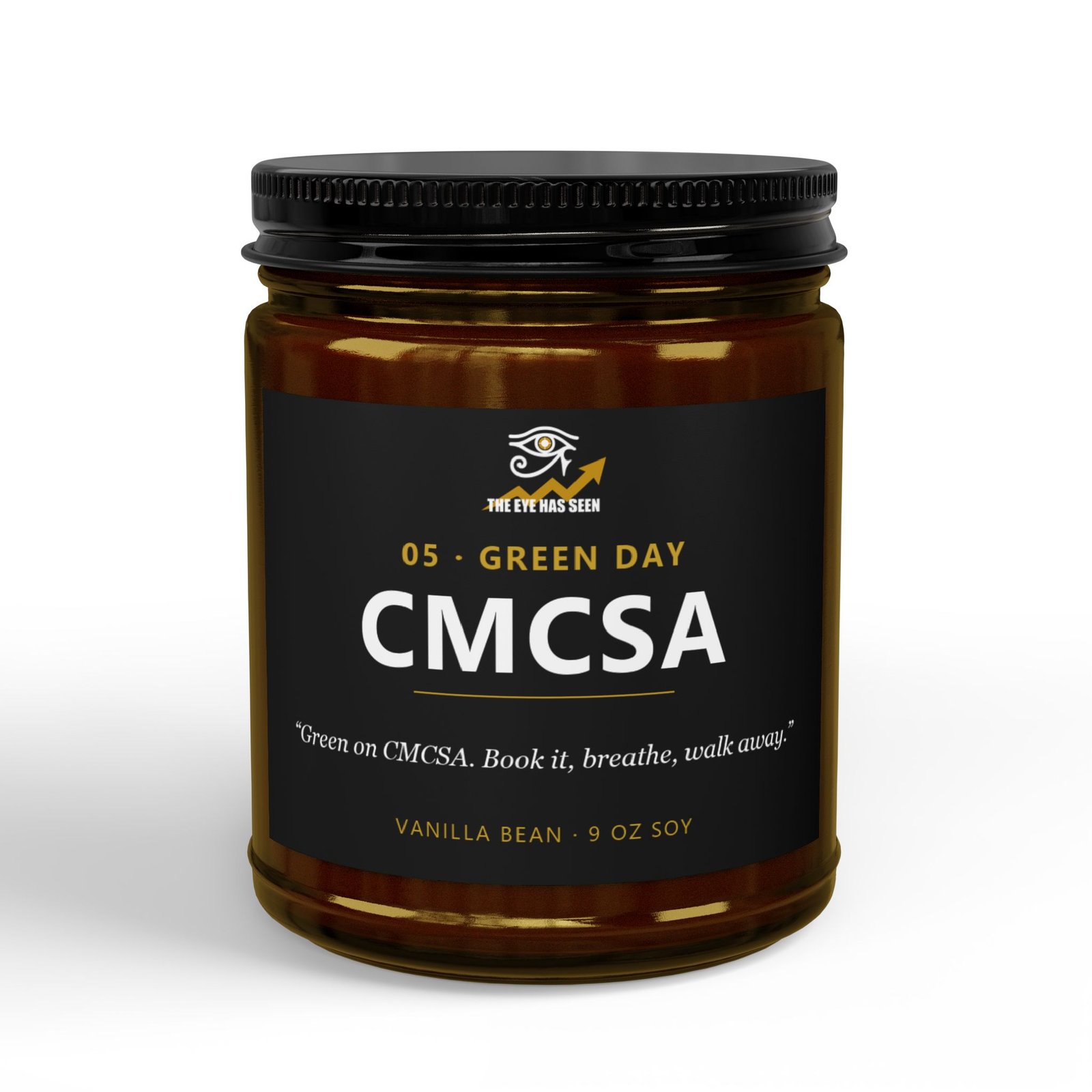 CMCSA Trader Candle – 8 Session Scents, 9oz Soy, Amber Jar